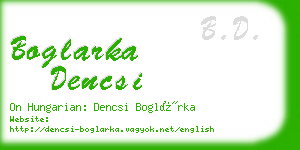 boglarka dencsi business card